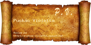 Puskás Violetta névjegykártya
